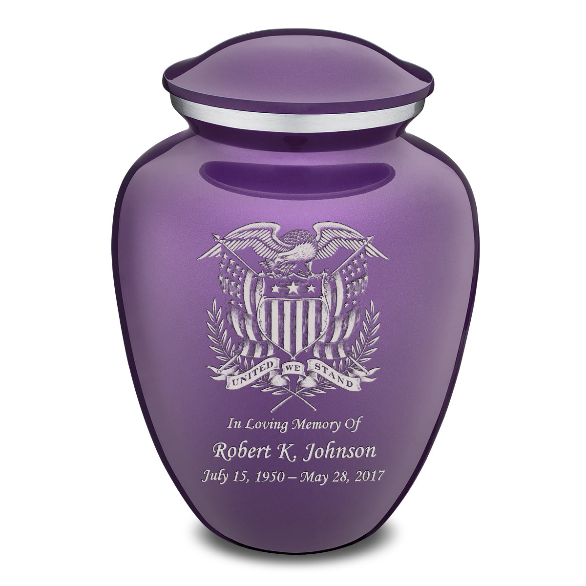 Adult Embrace Purple American Glory Cremation Urn