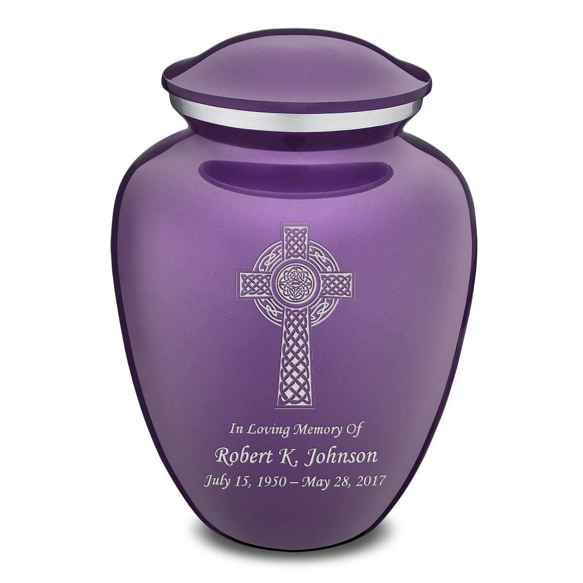 Adult Embrace Purple Celtic Cross Cremation Urn
