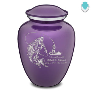 Adult Embrace Purple Fishing Cremation Urn