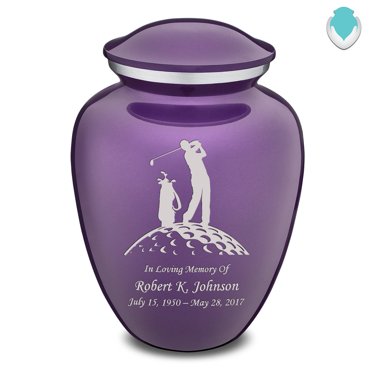 Adult Embrace Purple Golfer Cremation Urn