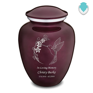 Adult Embrace Cherry Purple Hummingbird Cremation Urn