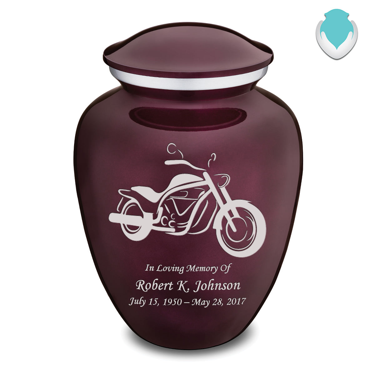 Adult Embrace Cherry Purple Motorcycle Cremation Urn