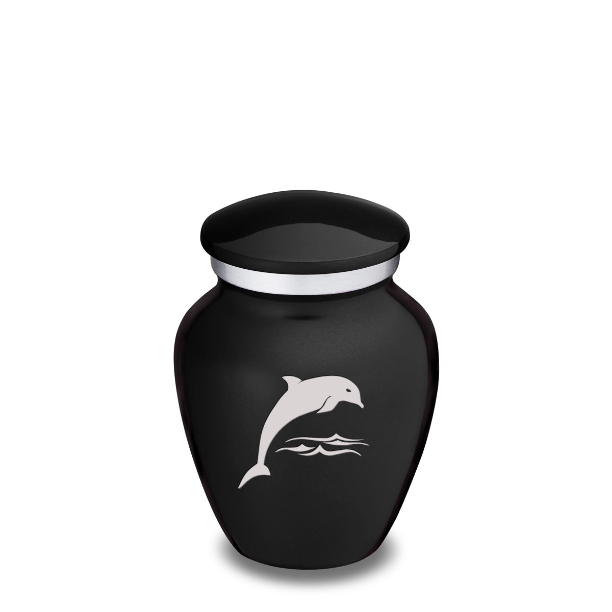 Keepsake Embrace Black Dolphin Cremation Urn