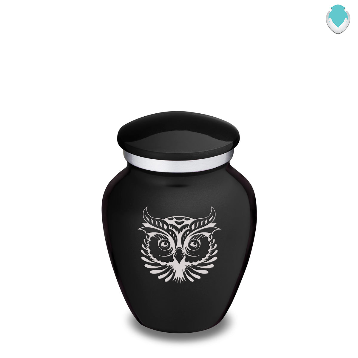 Keepsake Embrace Black Owl Cremation Urn