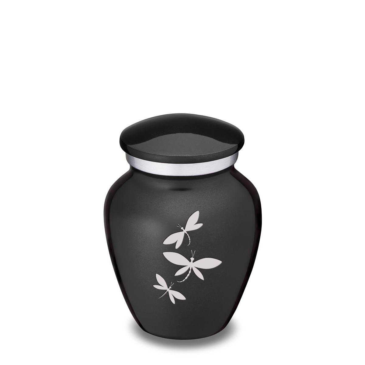 Keepsake Embrace Charcoal Dragonflies Cremation Urn