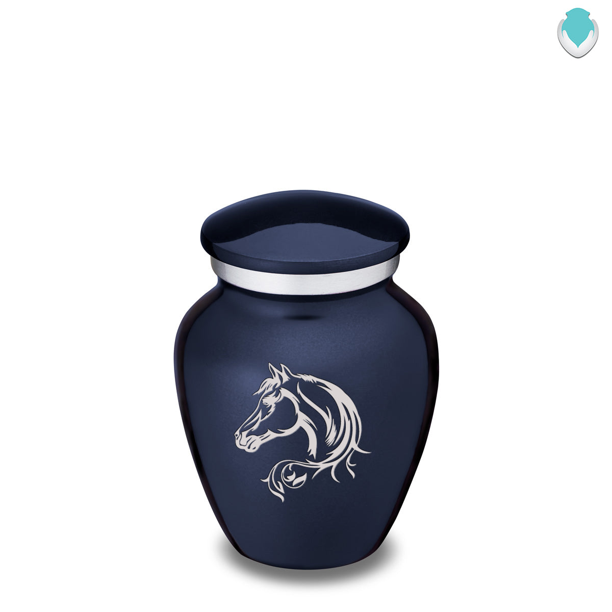 Keepsake Embrace Cobalt Blue Horse Cremation Urn