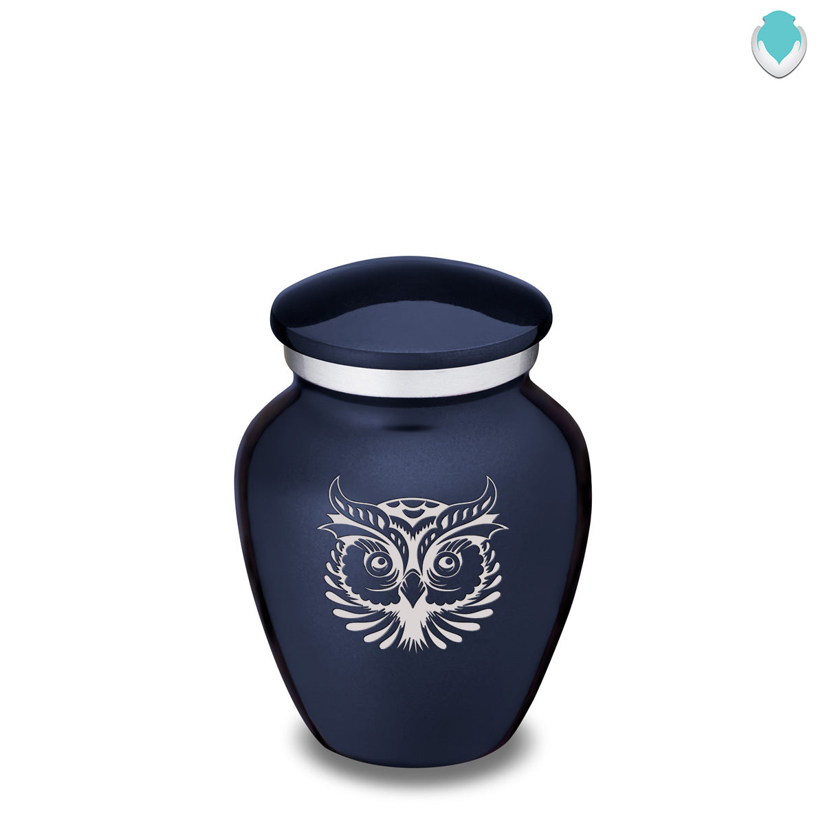 Keepsake Embrace Cobalt Blue Owl Cremation Urn