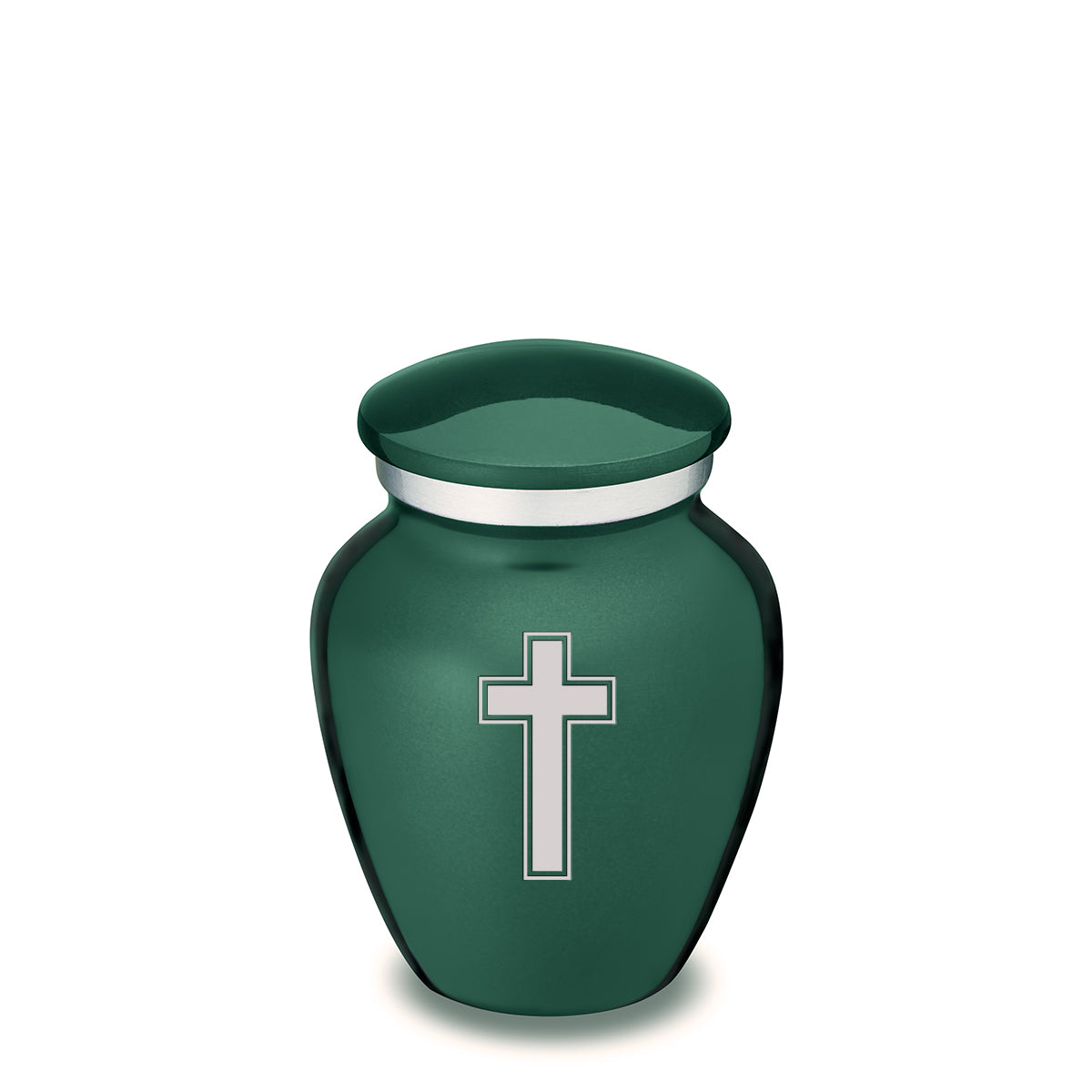 Keepsake Embrace Green Simple Cross Cremation Urn