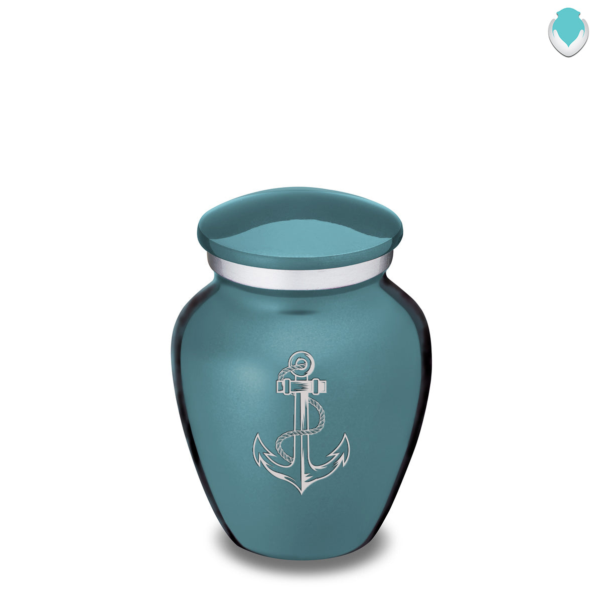 Keepsake Embrace Teal Anchor Cremation Urn
