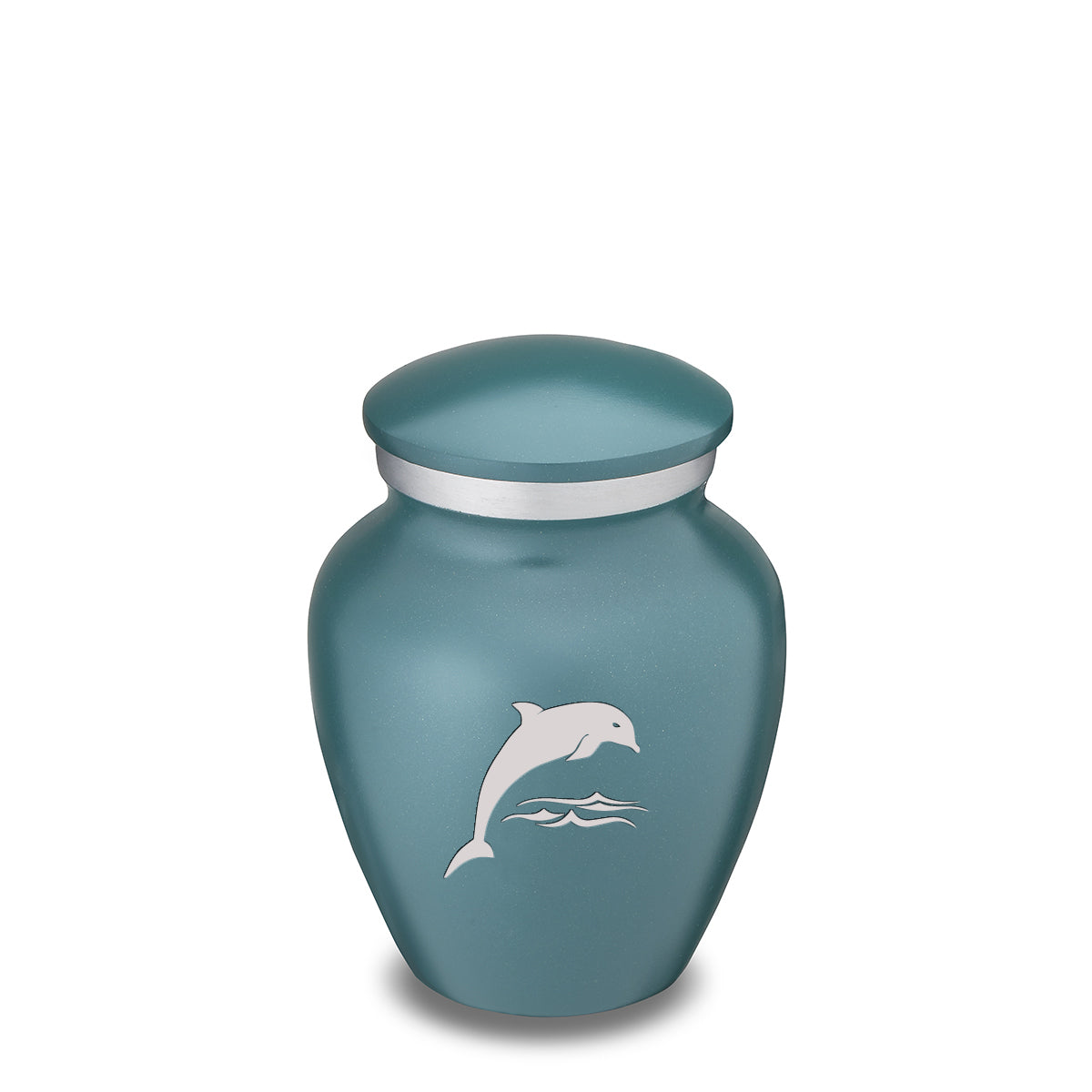 Keepsake Embrace Teal Dolphin Cremation Urn