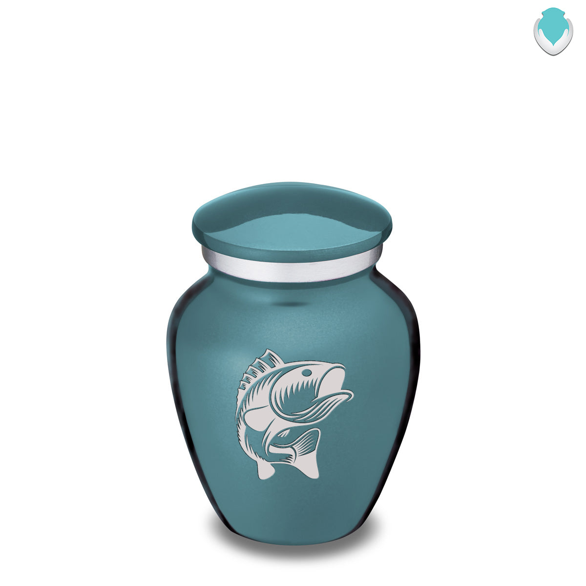 Keepsake Embrace Teal Fish Cremation Urn