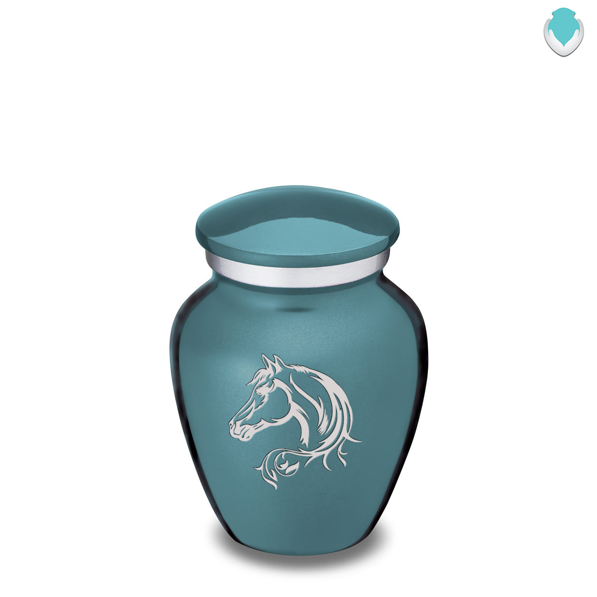 Keepsake Embrace Teal Horse Cremation Urn