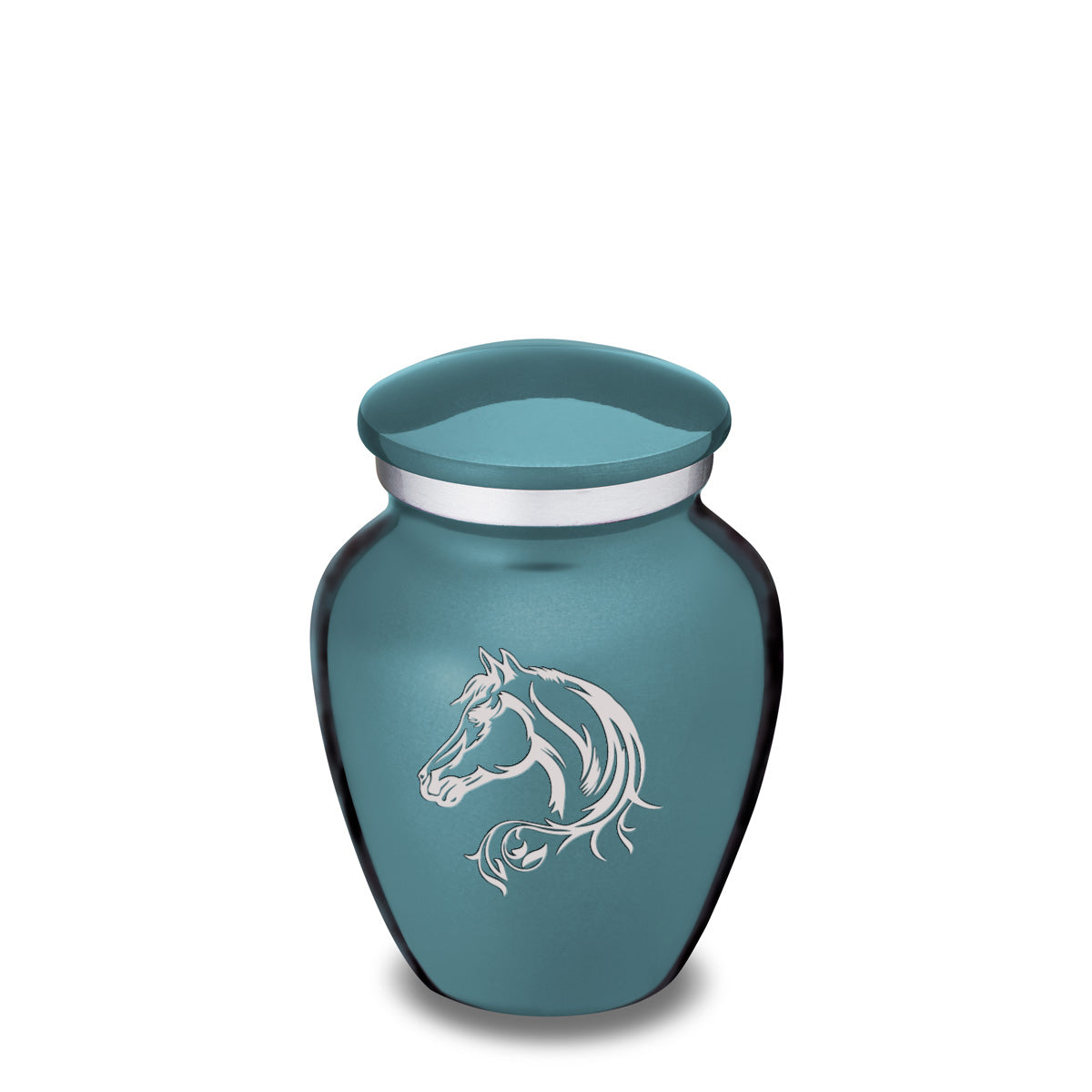 Keepsake Embrace Teal Horse Cremation Urn