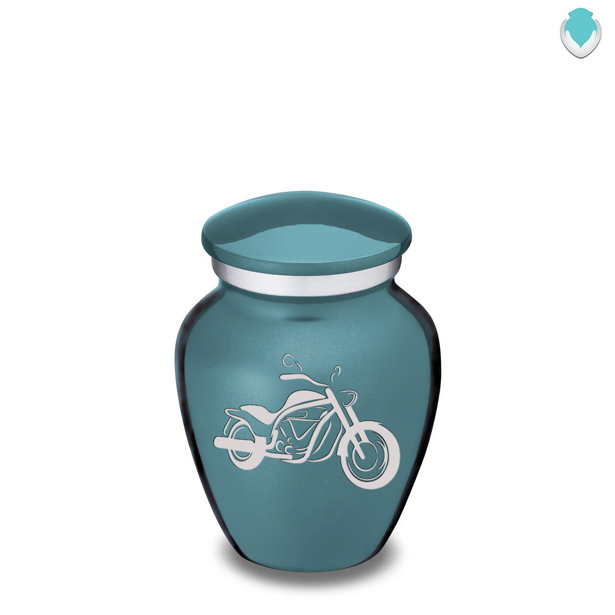 Keepsake Embrace Teal Motorcycle Cremation Urn