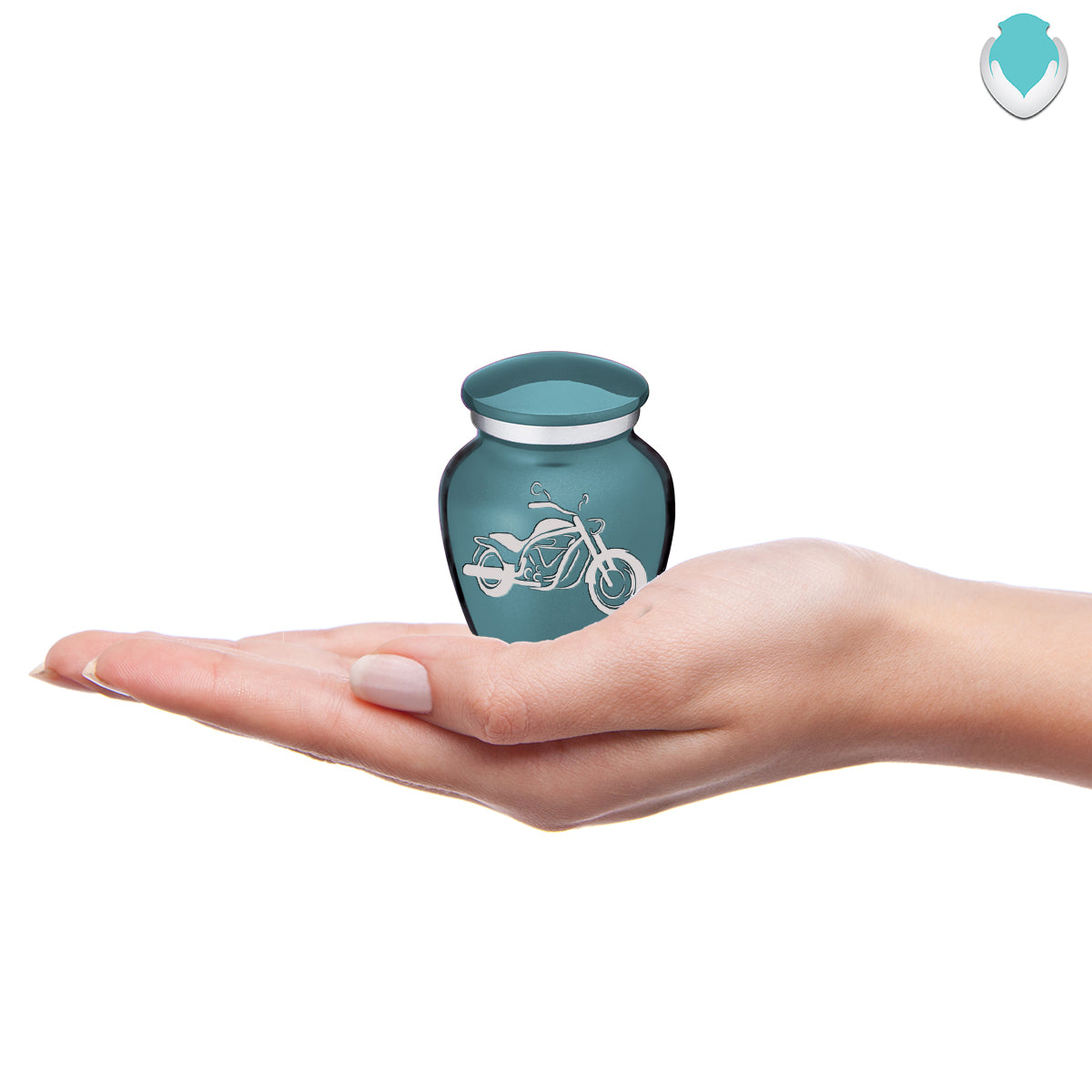 Keepsake Embrace Teal Motorcycle Cremation Urn