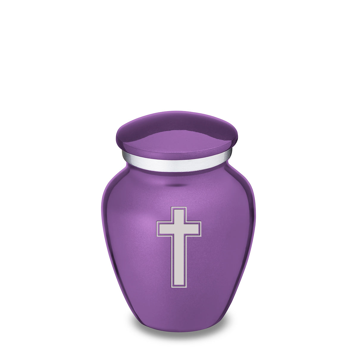 Keepsake Embrace Purple Simple Cross Cremation Urn