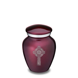 Keepsake Embrace Cherry Purple Celtic Cross Cremation Urn