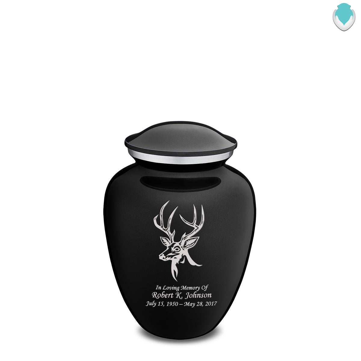 Medium Embrace Black Deer Cremation Urn