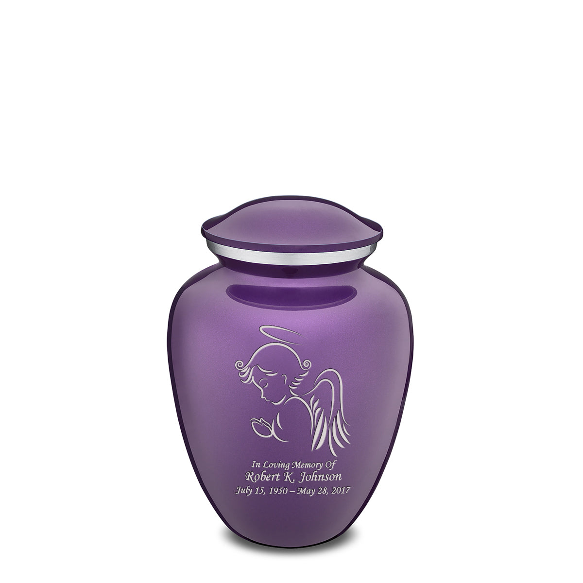 Medium Embrace Purple Angel Cremation Urn