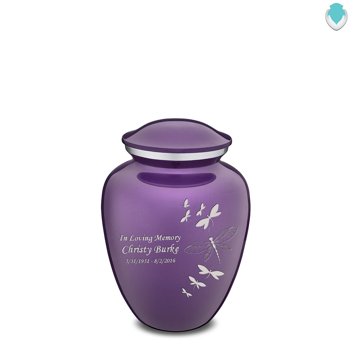 Medium Embrace Purple Dragonflies Cremation Urn