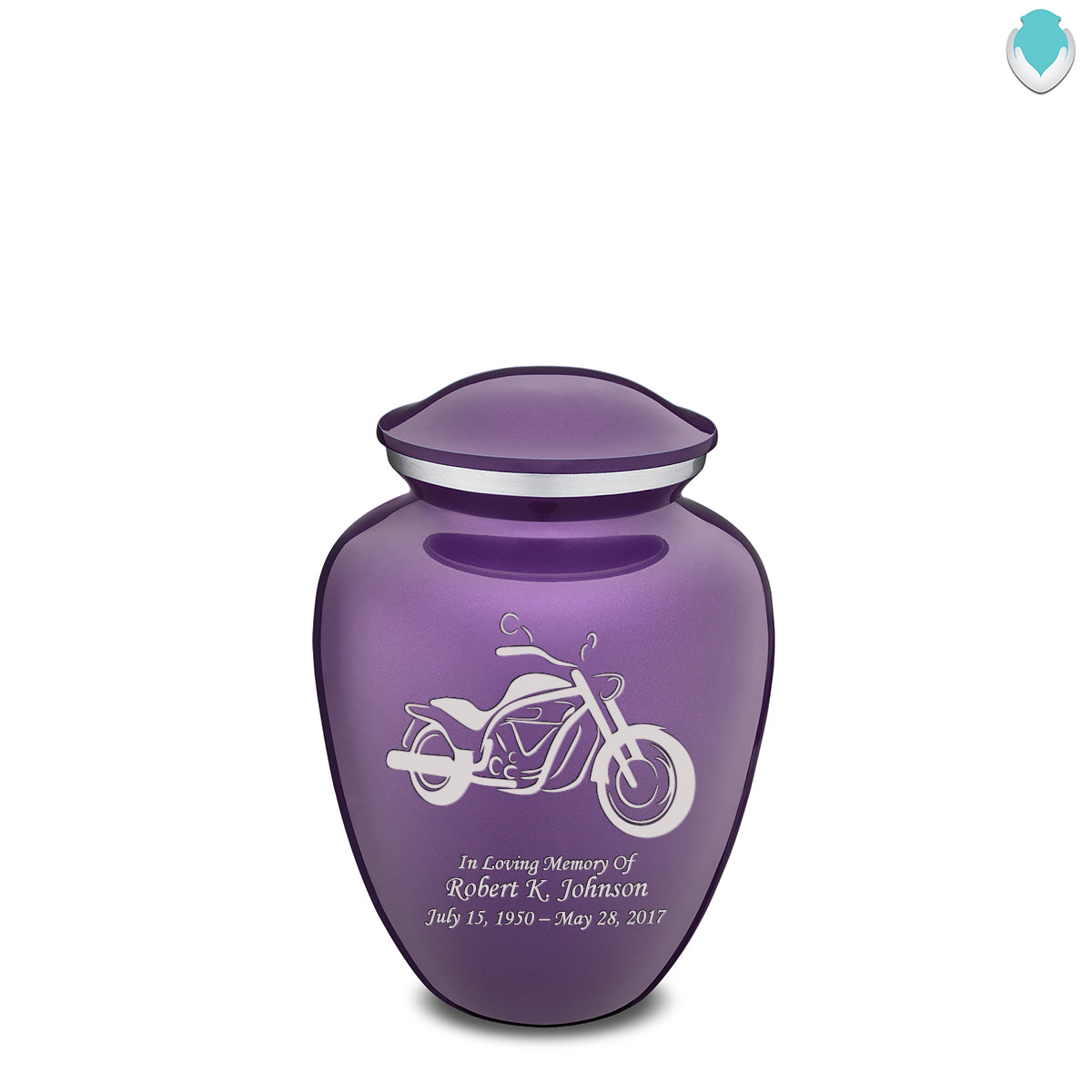 Medium Embrace Purple Motorcycle Cremation Urn