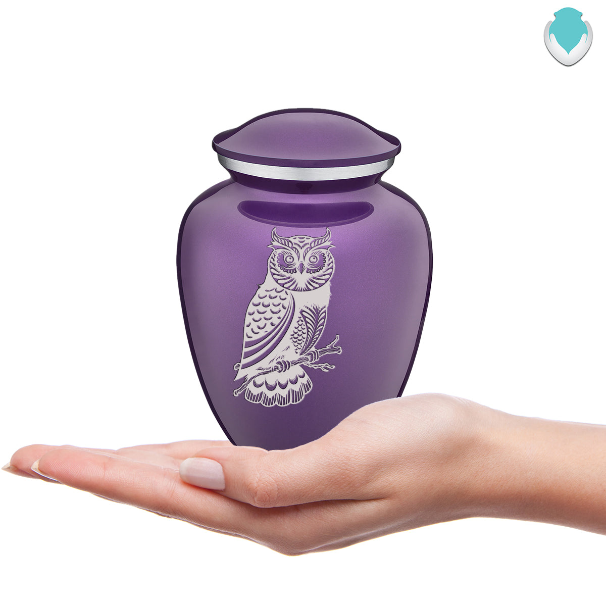 Medium Embrace Purple Owl Cremation Urn