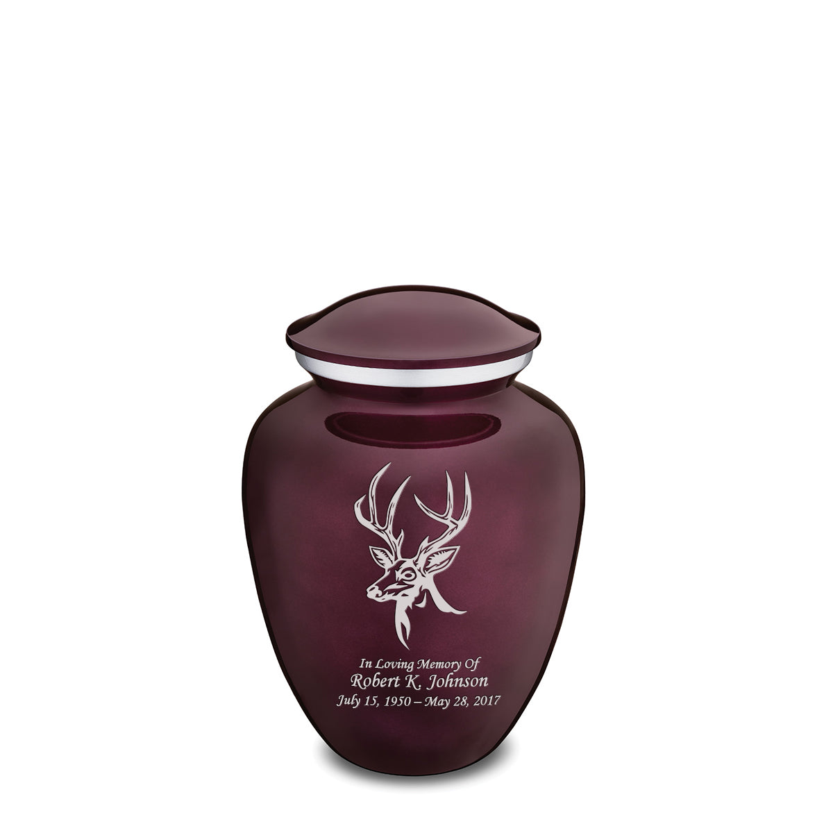 Medium Embrace Cherry Purple Deer Cremation Urn