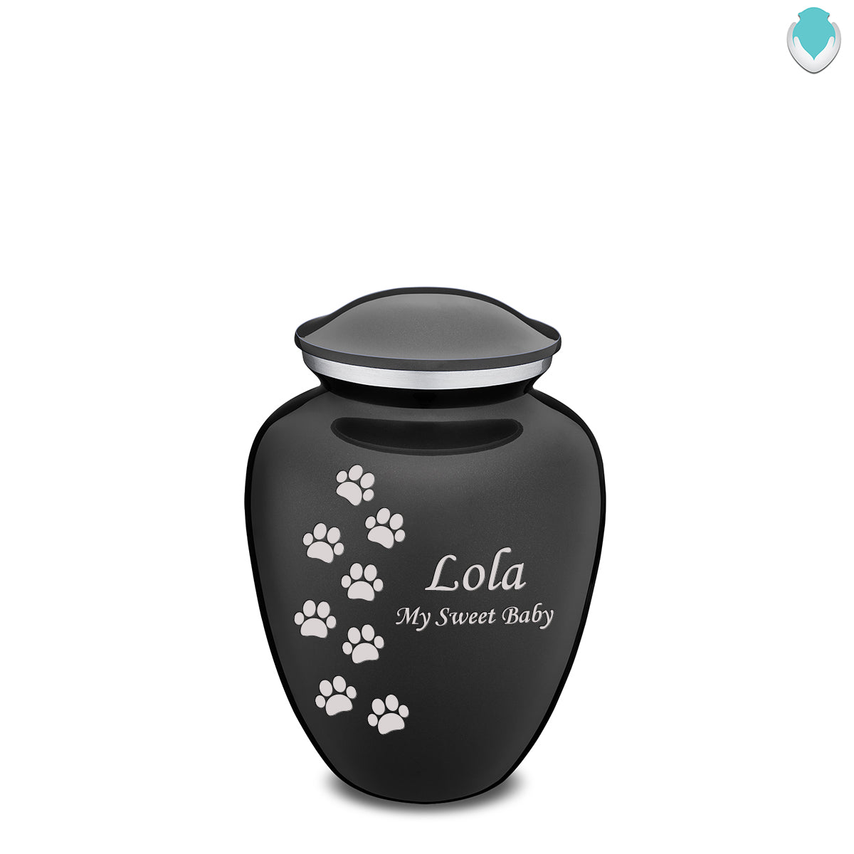 Medium Embrace Charcoal Walking Paws Pet Cremation Urn