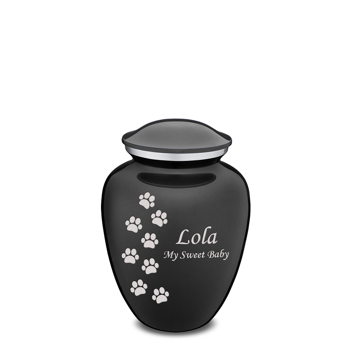Medium Embrace Charcoal Walking Paws Pet Cremation Urn