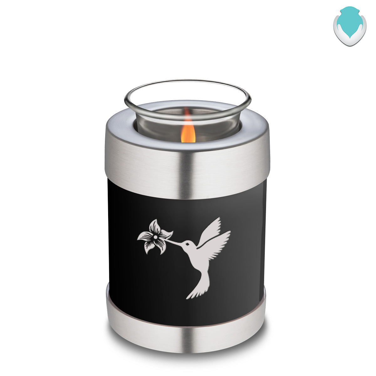 Candle Holder Embrace Black Hummingbird Cremation Urn