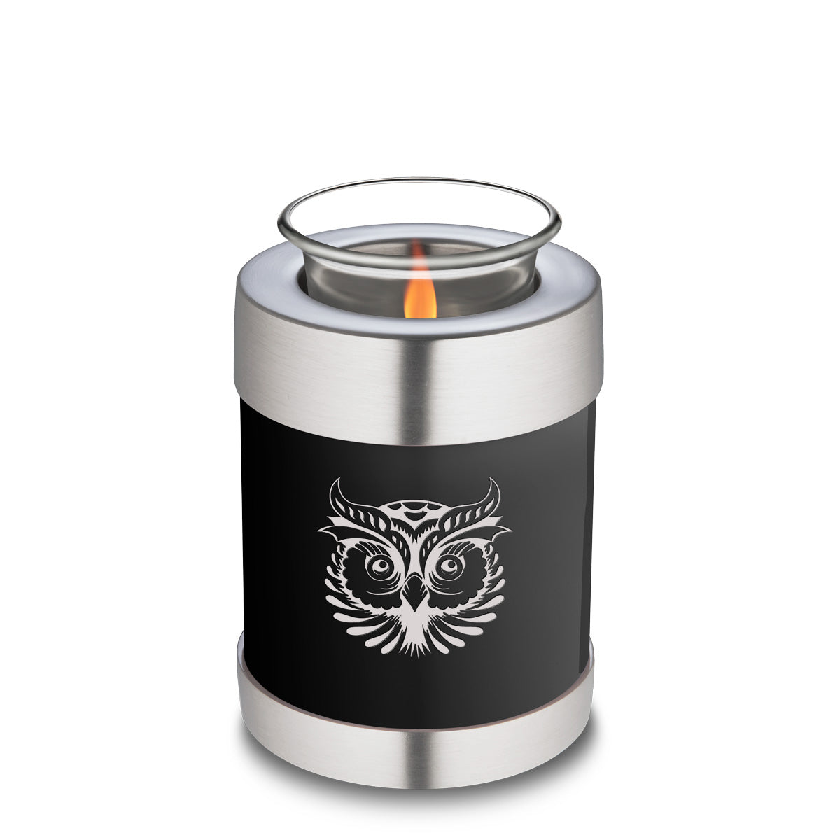 Candle Holder Embrace Black Owl Cremation Urn