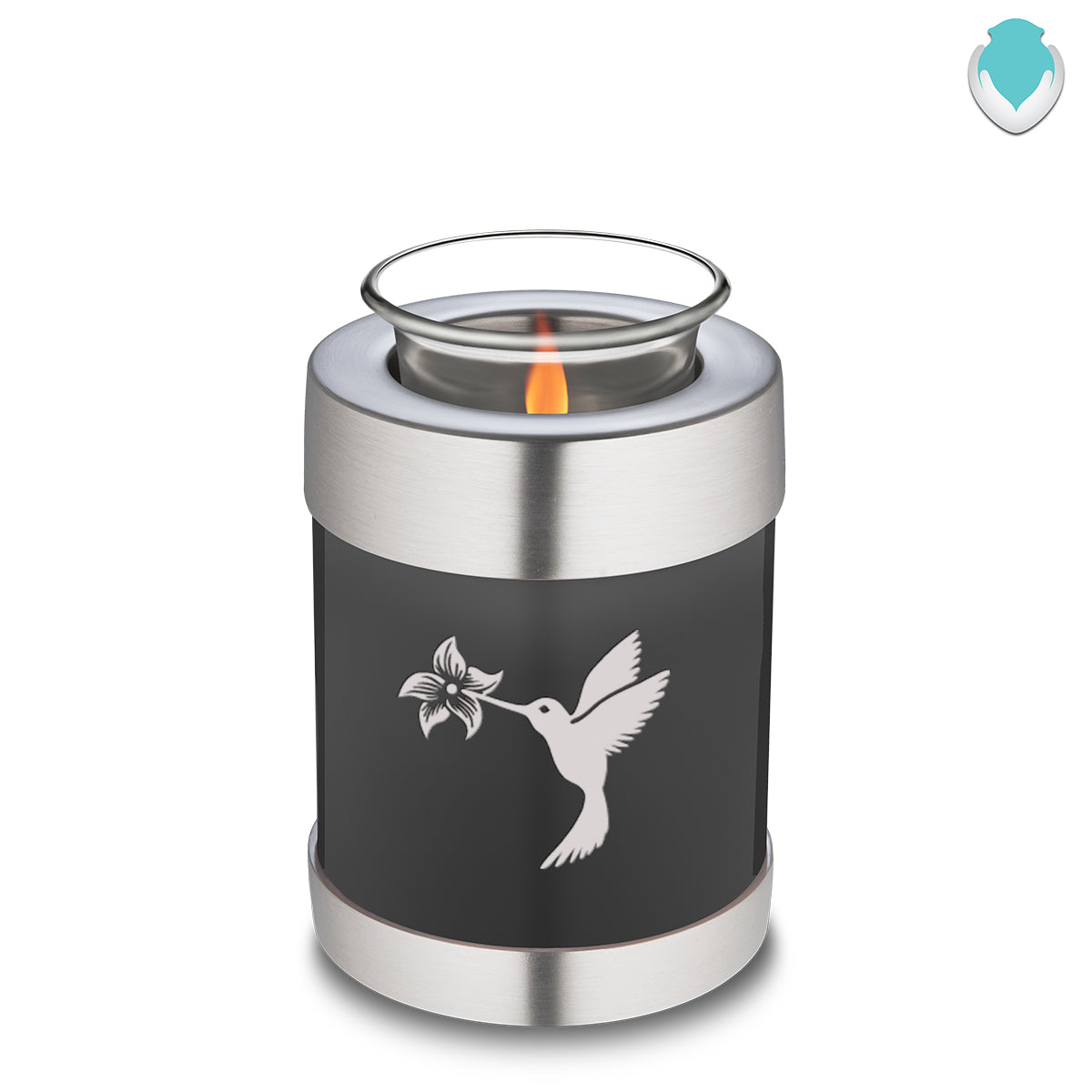 Candle Holder Embrace Charcoal Hummingbird Cremation Urn
