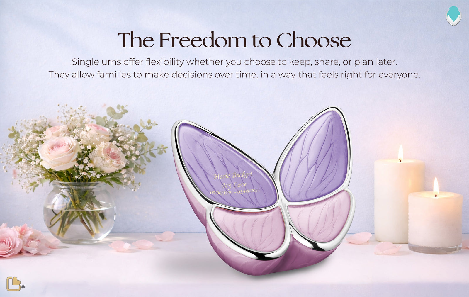 Cremation Urn butterfly 