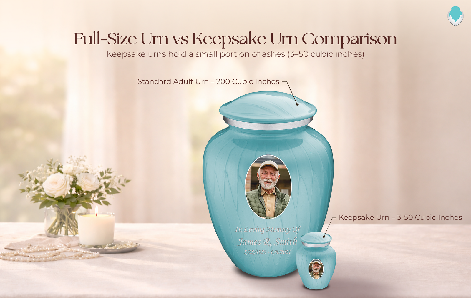 full size urn vs keepsake urn