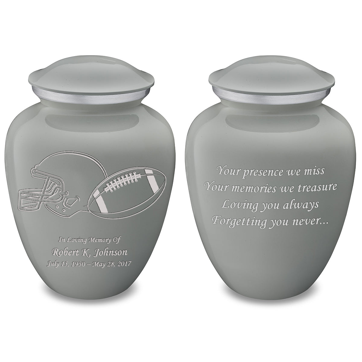 football cremation urn