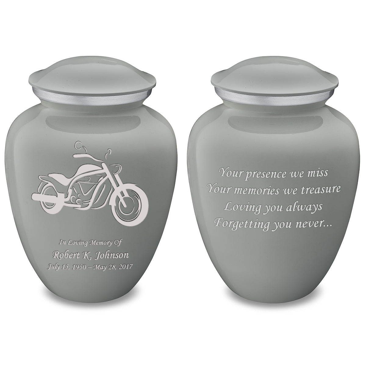 Adult Embrace Slate Grey Motorcycle Cremation Urn