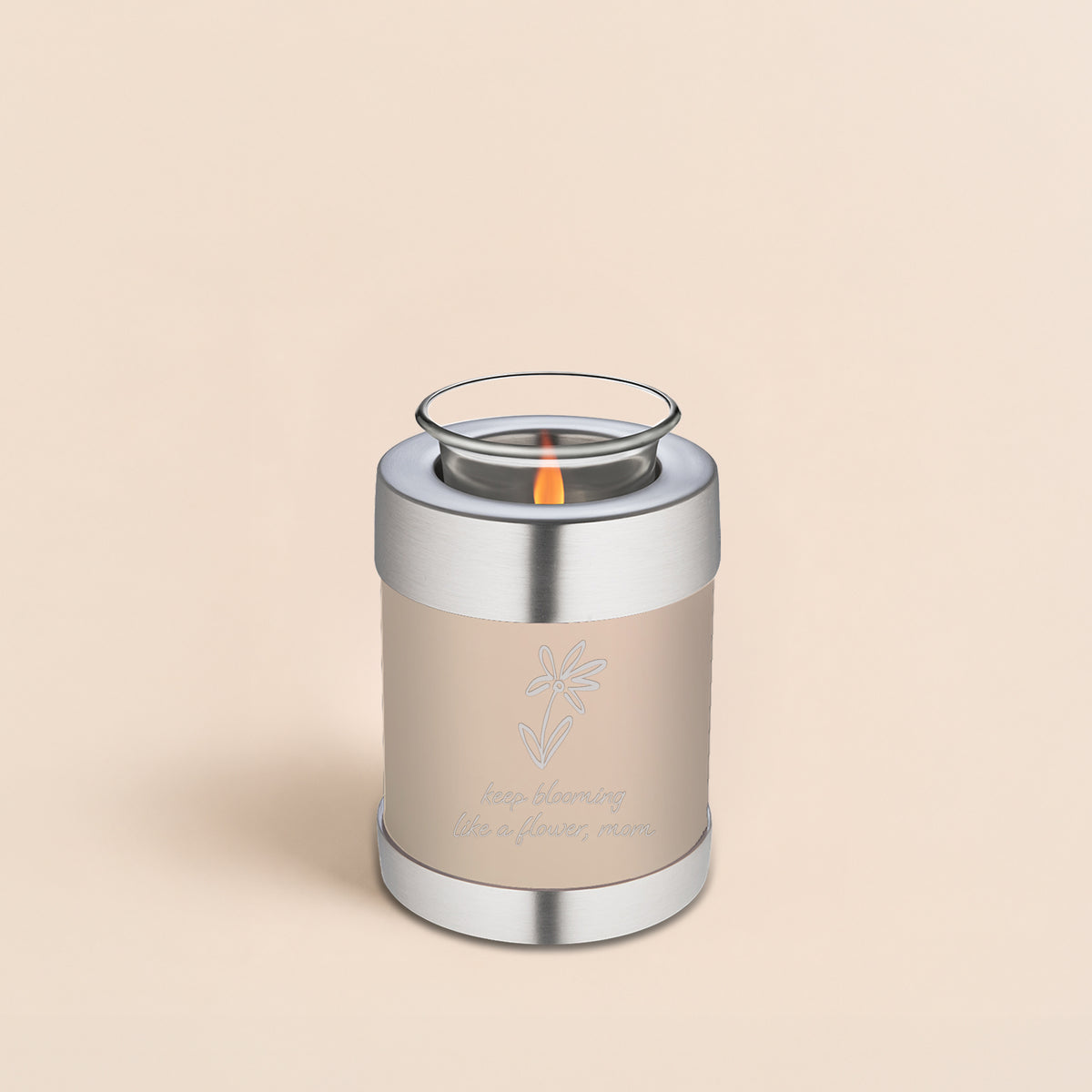 Candle Holder Embrace Cream Handwritten Cremation Urn