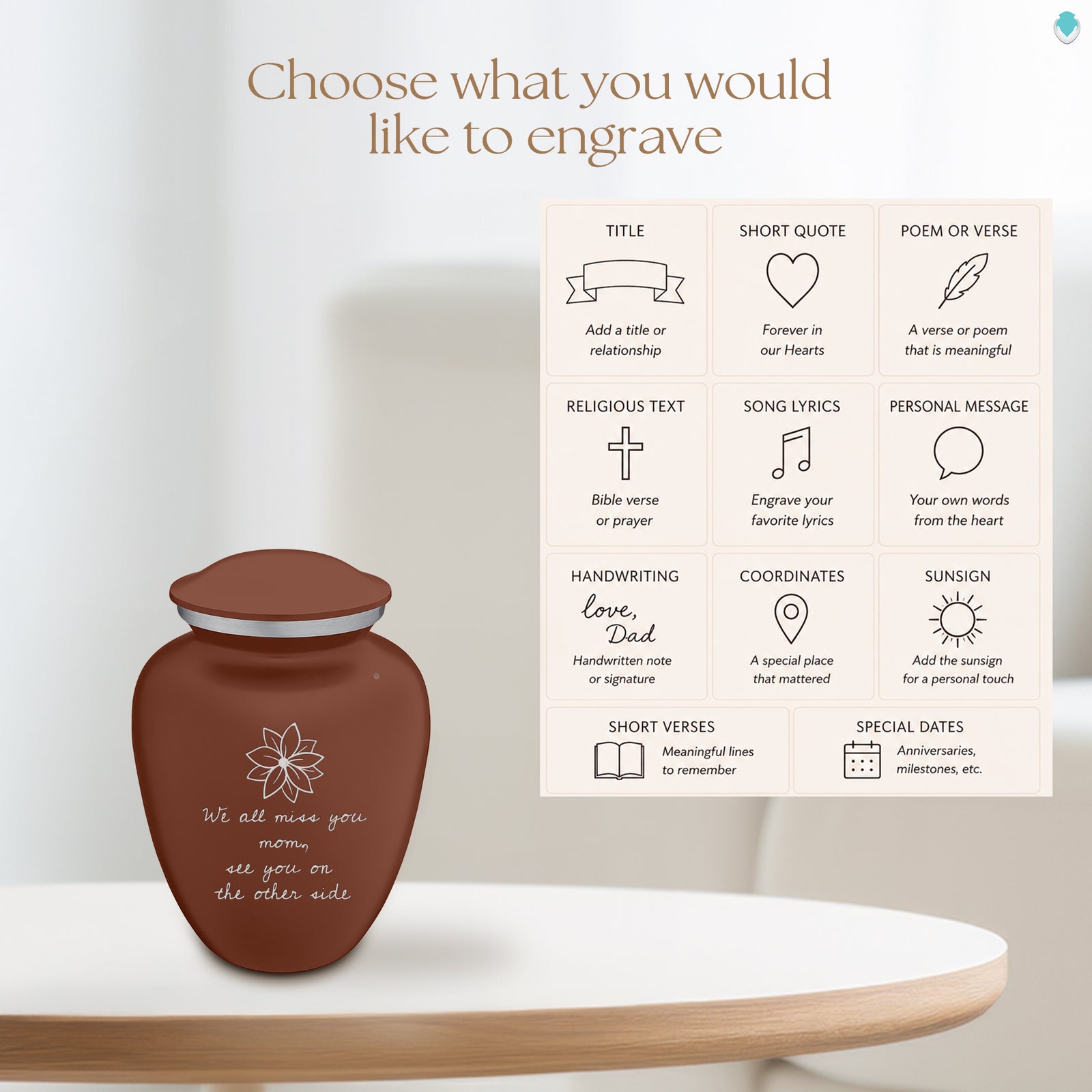 Medium Embrace Earth Handwritten Cremation Urn