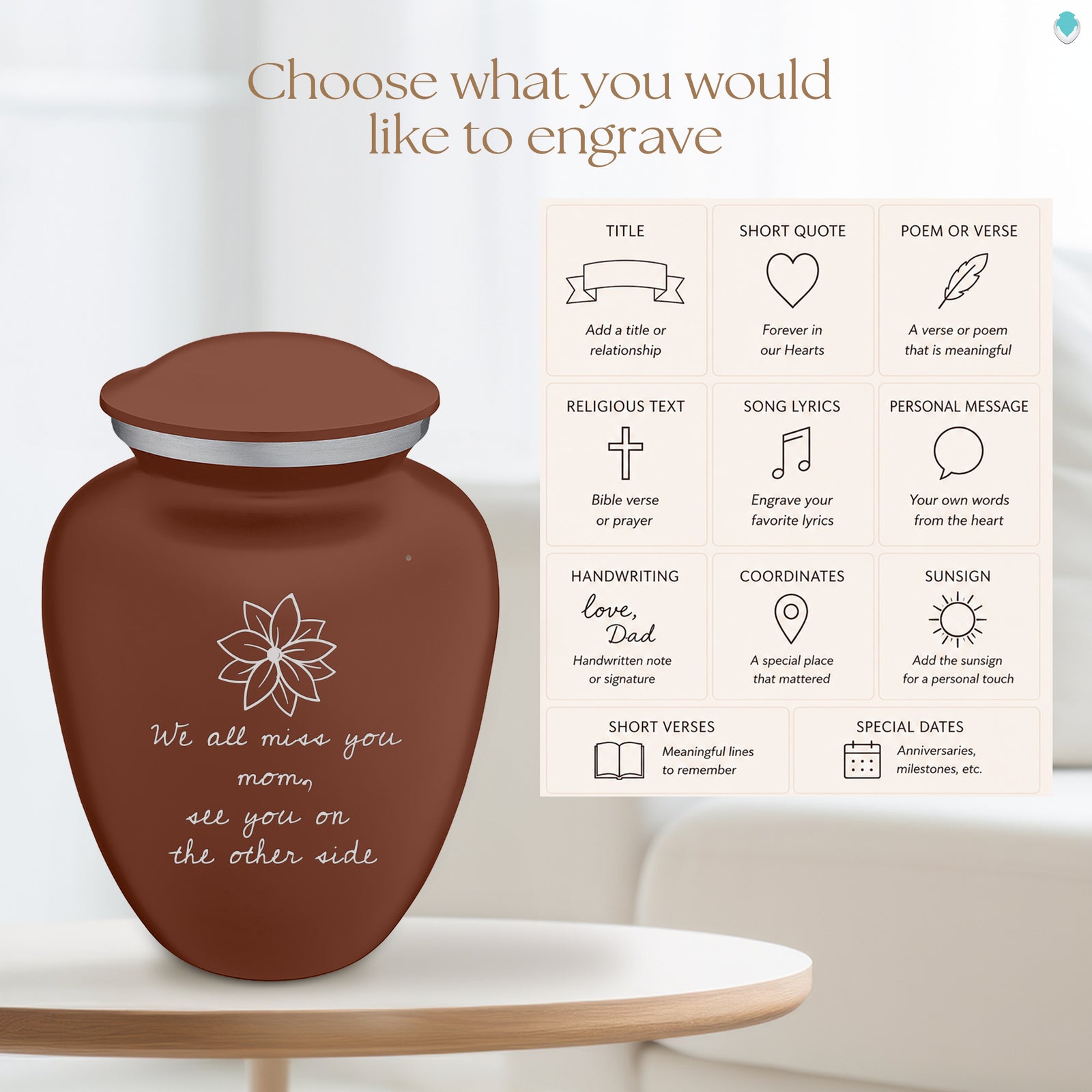 Adult Embrace Earth Handwritten Cremation Urn