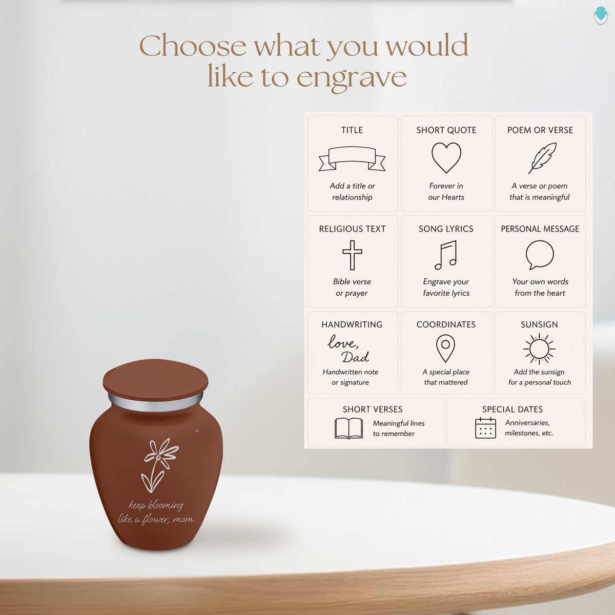 Keepsake Embrace Earth Handwritten Cremation Urn