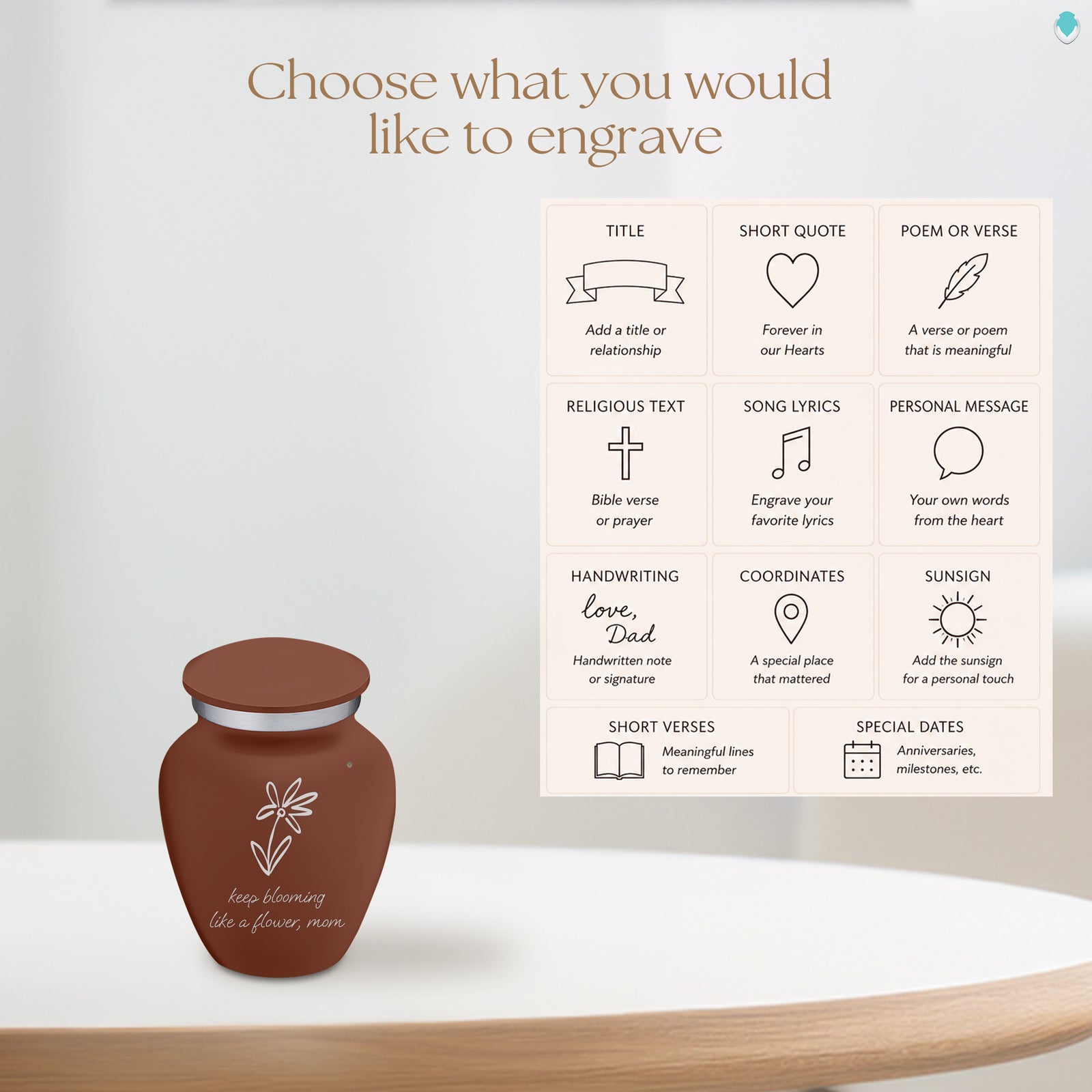 Keepsake Embrace Earth Handwritten Cremation Urn
