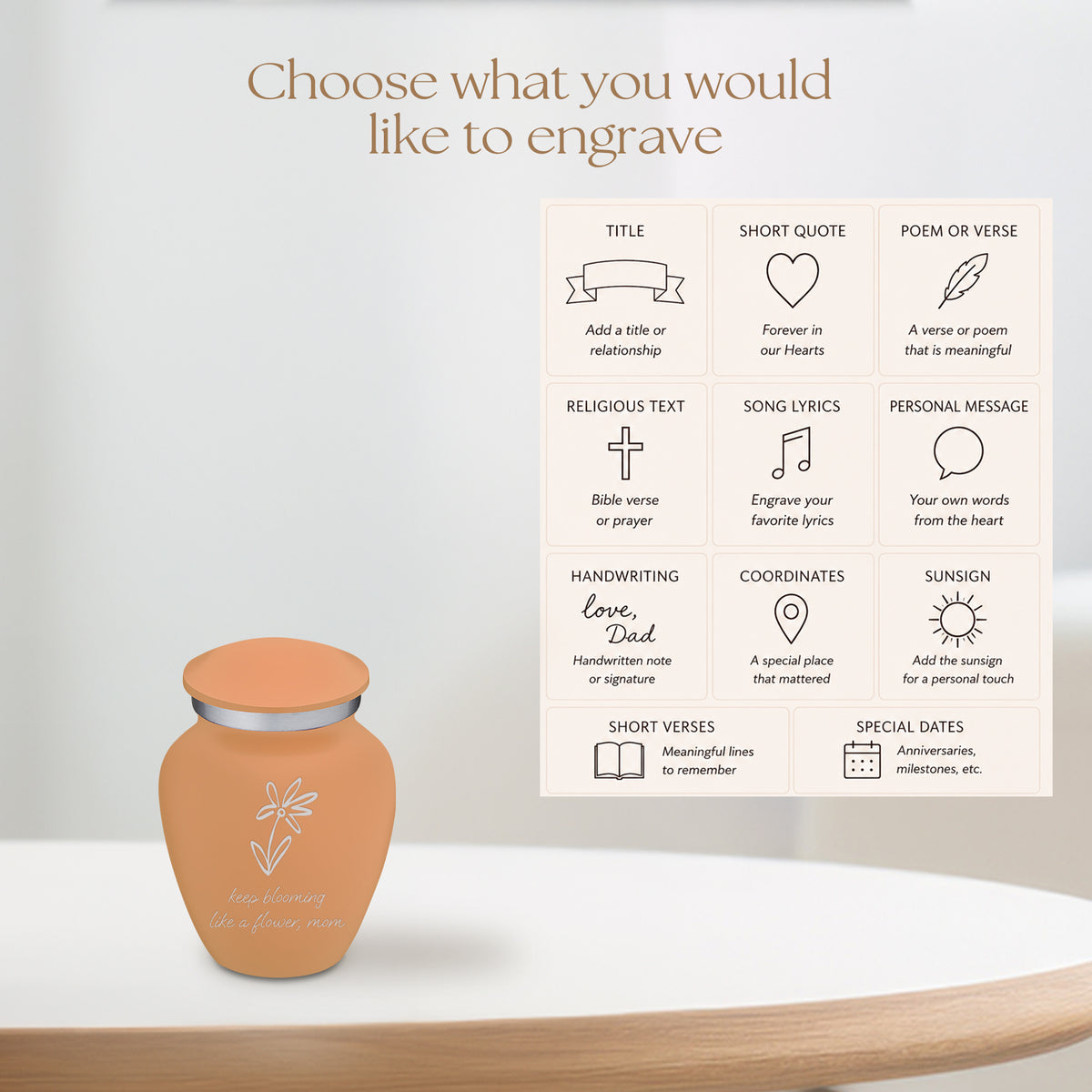 Keepsake Embrace Handwritten Memorial Cremation Urn
