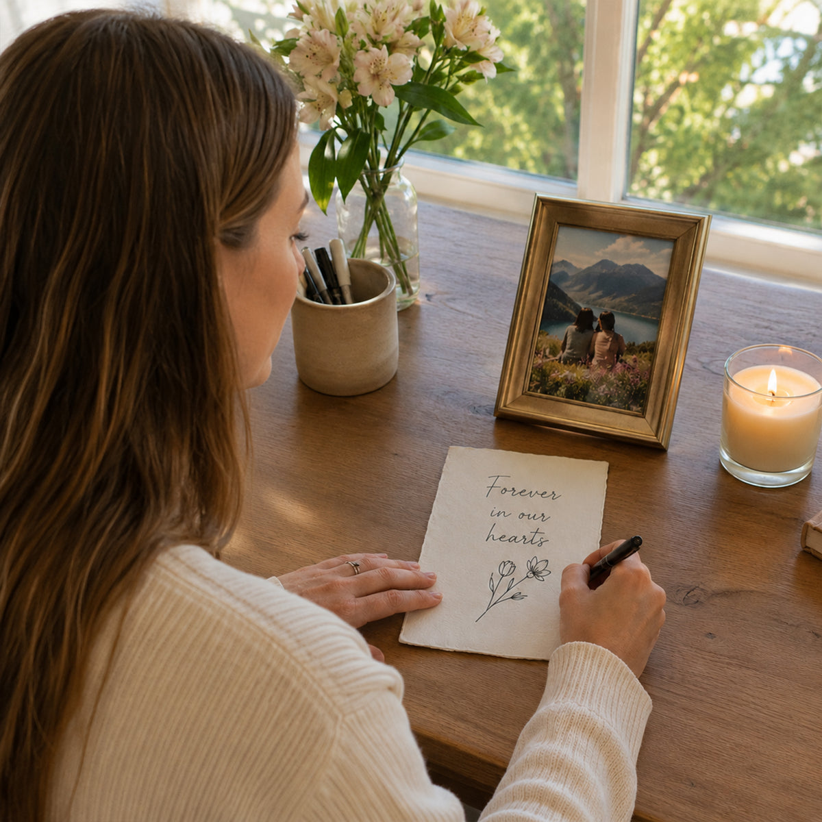 Keepsake Embrace Handwritten Memorial Cremation Urn