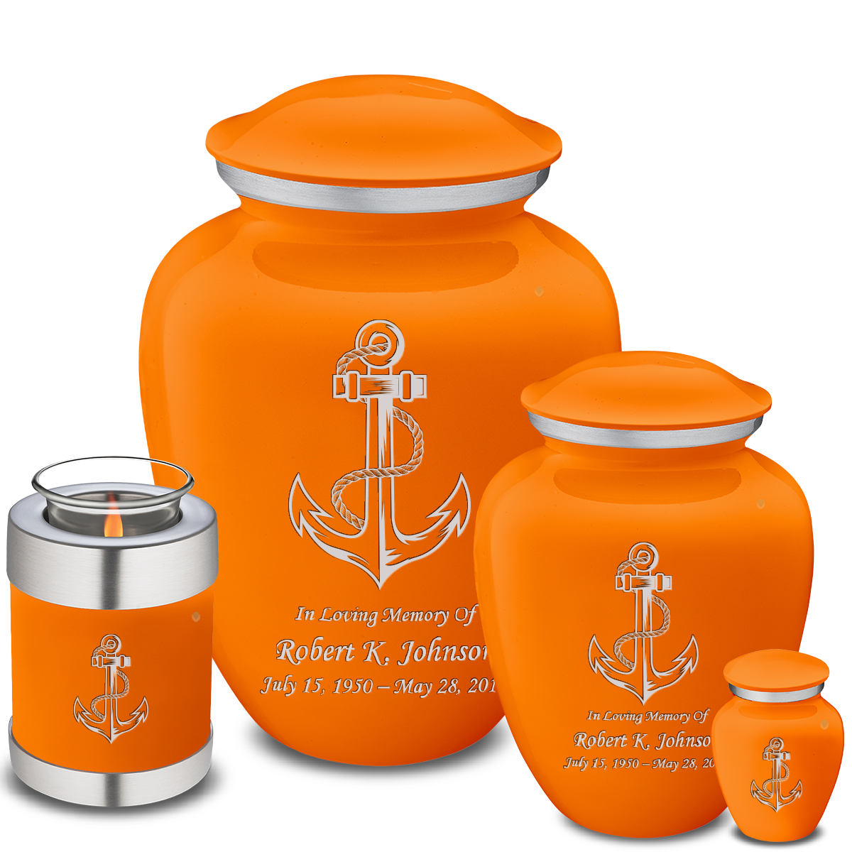 Adult Embrace Burnt Orange Anchor Cremation Urn