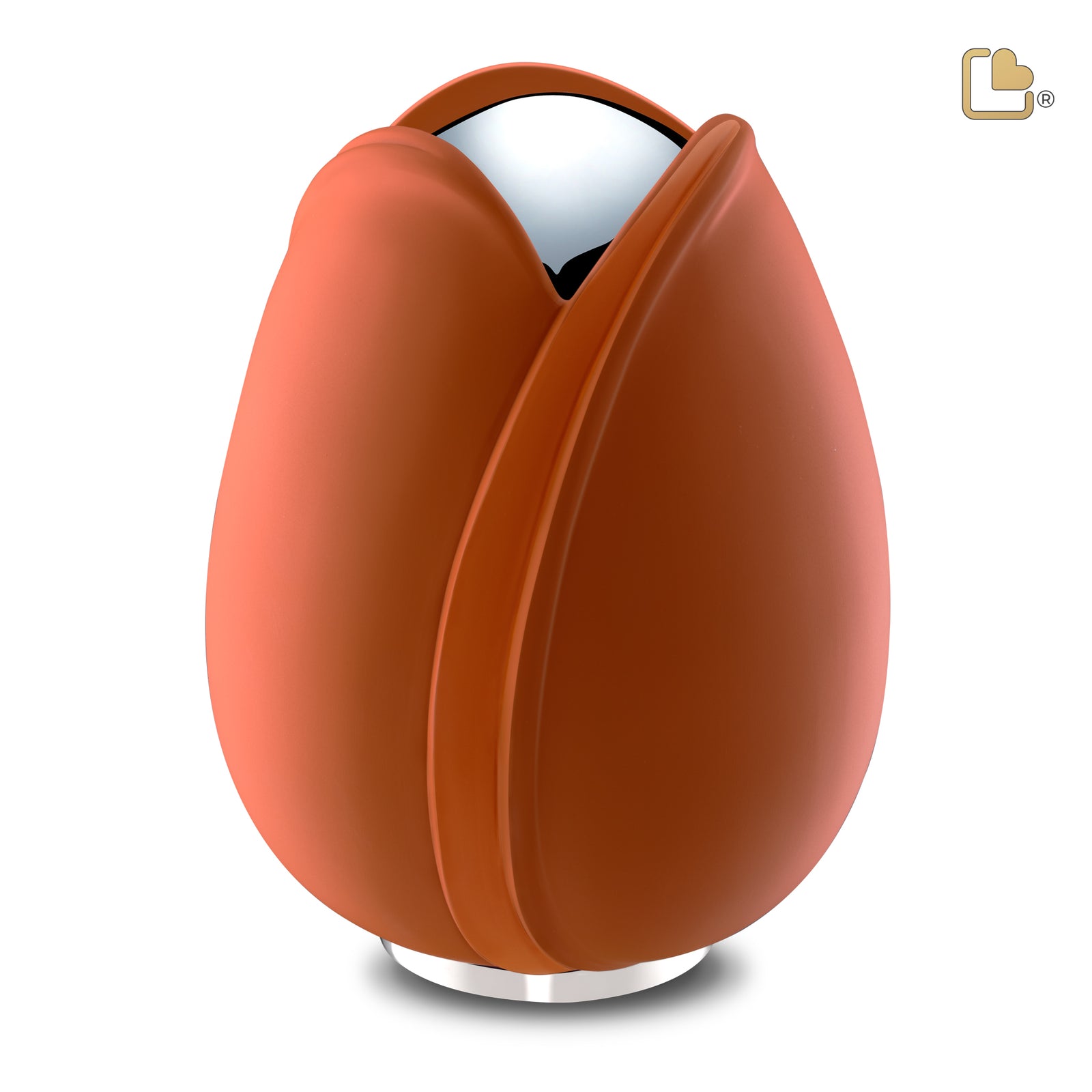 Tulip Standard Adult Urn Orange & Polished Silver