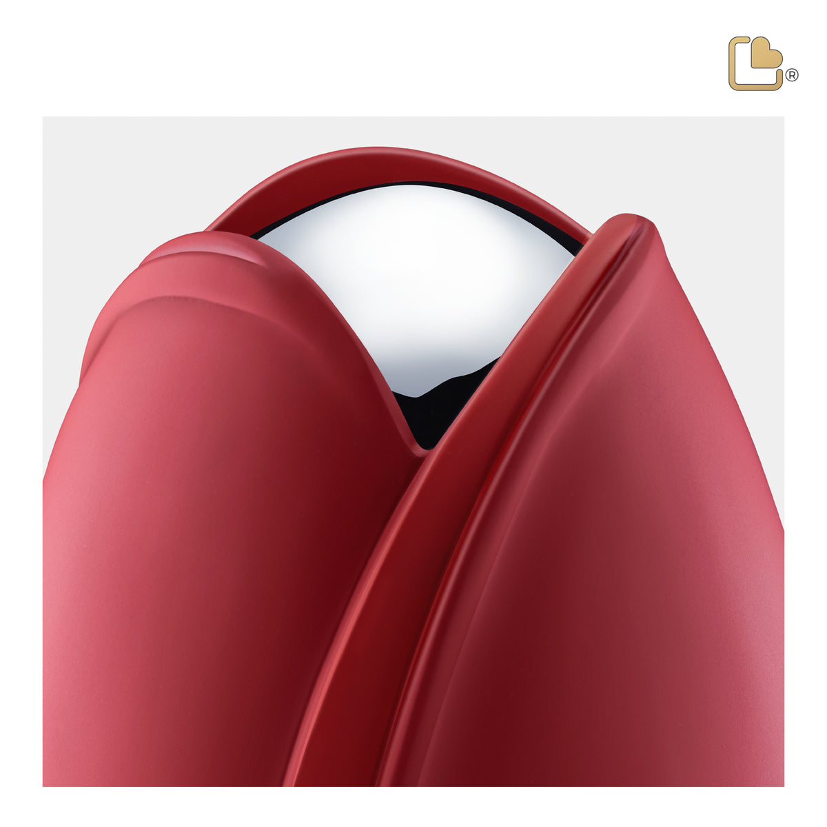 Tulip Standard Adult Urn Red & Polished Silver