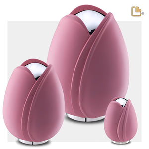 Tulip™ Standard Adult Urn Pink & Polished Silver
