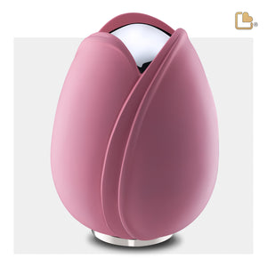 Tulip™ Standard Adult Urn Pink & Polished Silver