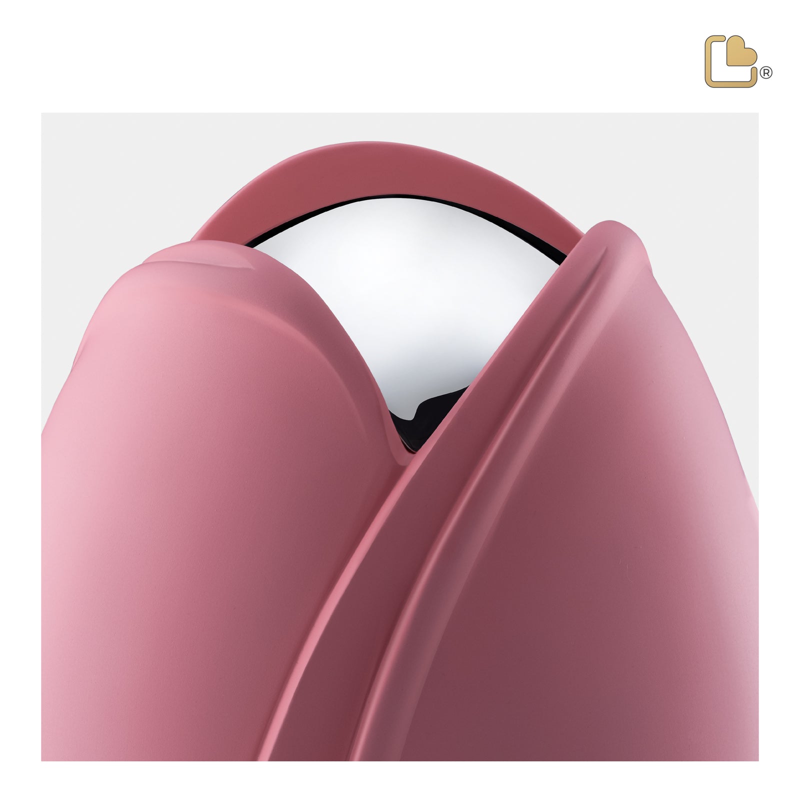 Tulip Standard Adult Urn Pink & Polished Silver