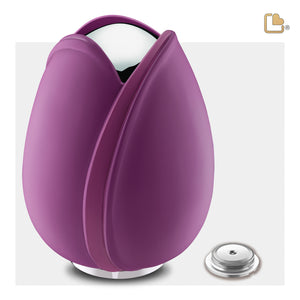 Tulip™ Standard Adult Urn Purple & Polished Silver